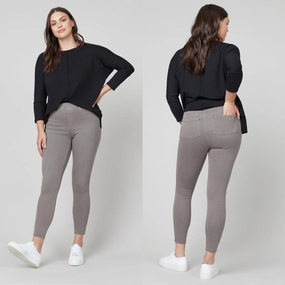 Spanx Jean-ish Ankle Leggings Gray Skinny Jeans Leggings Jeggings Size S
